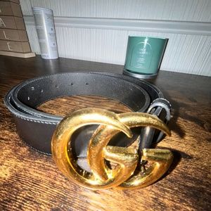 Large buckle gucci belt